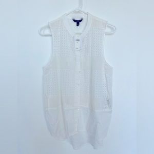 Banana Republic White Eyelet Tank